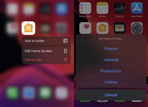 Add Apps and Folders