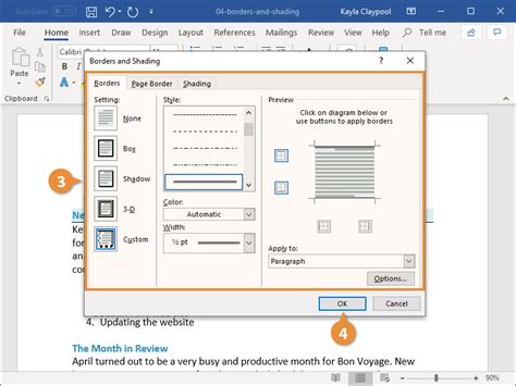 Add Border and Shading Around Your Page