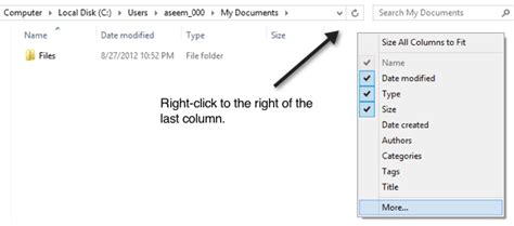 Add Column to Explorer in Windows 10