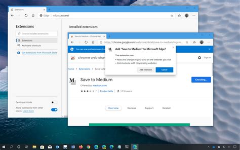 Add Google Chrome Extensions to Microsoft Edge Chromium
