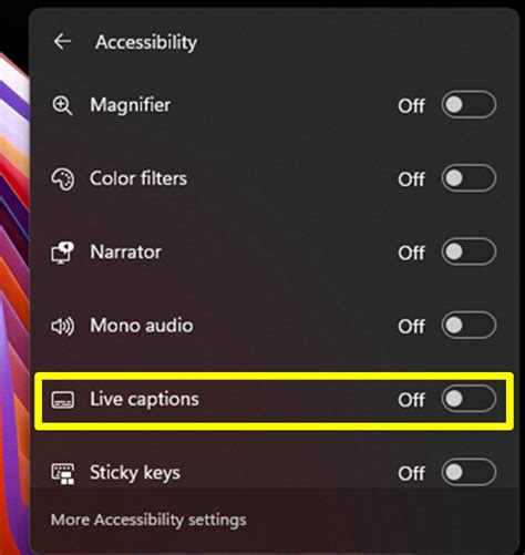 Add Live Captions to Control Centre