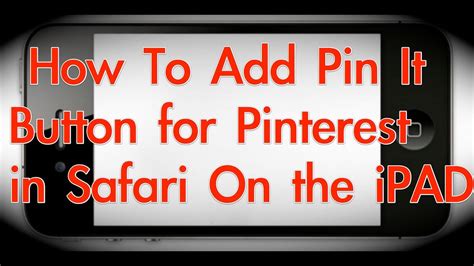 Add Pinterest button to Safari