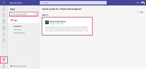 Add Power Virtual Agents app to Teams
