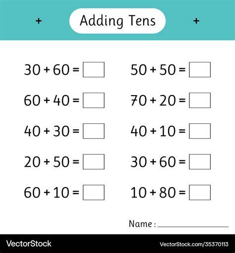 Add Tens Worksheet