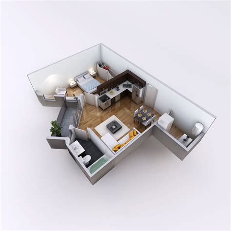 Add a touch of greenery one bedroom apartment