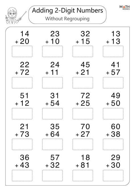 Adding 2 Digit Numbers Without Regrouping Worksheets – Free Printable ...