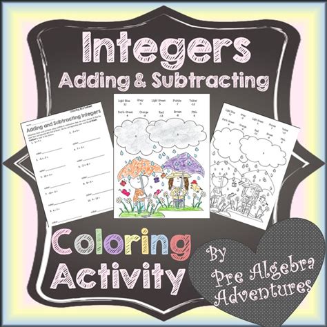 Adding And Subtracting Integers Coloring Worksheet Pdf