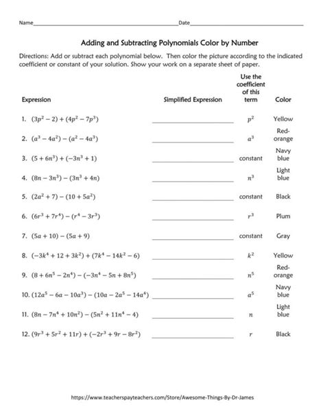 Adding And Subtracting Polynomials Worksheet — db-excel.com