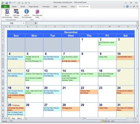 Adding Events and Appointments to 2024 Calendar Excel