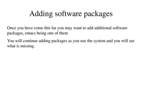 Adding Packages and Options