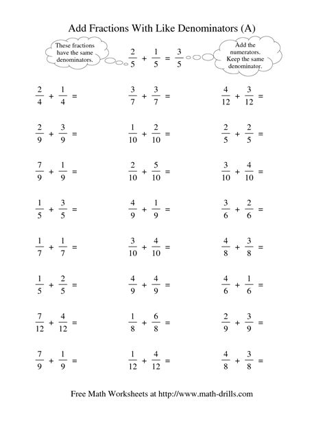 Adding Subtracting And Multiplying Fractions Worksheet