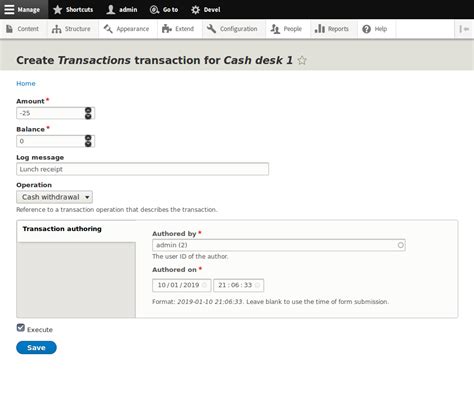 Adding a Transaction