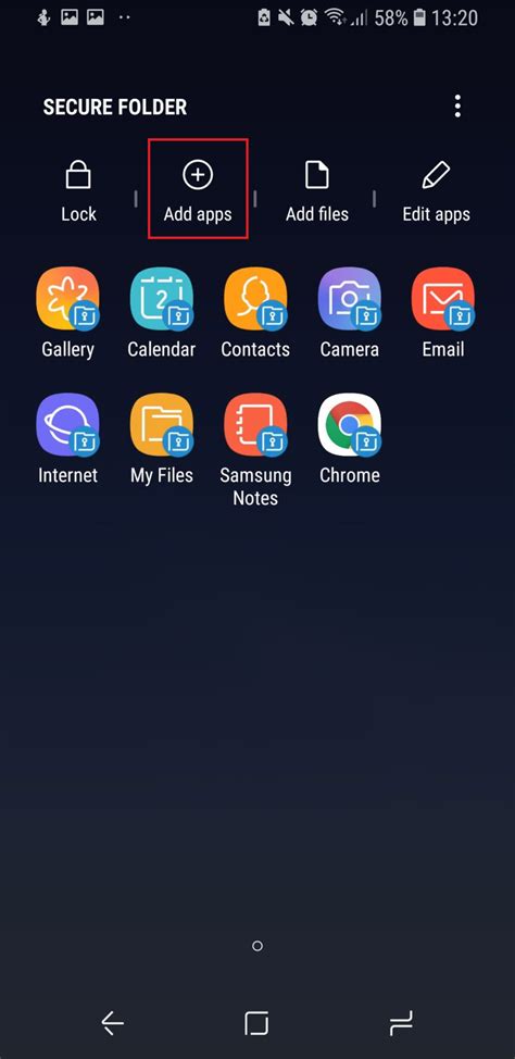 Adding files and apps to Samsung Secure Folder