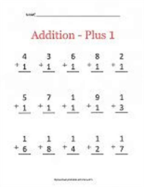 Addition Plus One Worksheets