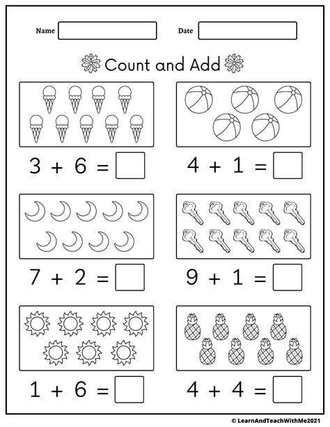 Addition 1 10 Worksheets