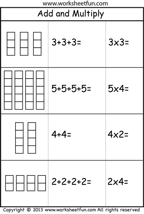Addition And Multiplication Worksheets