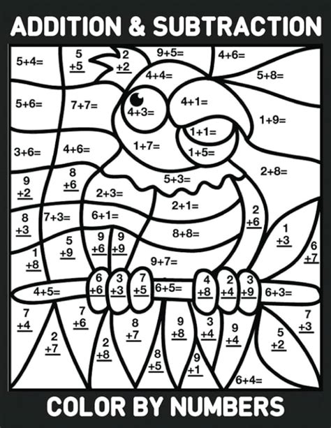 Addition And Subtraction Coloring Worksheets Pdf