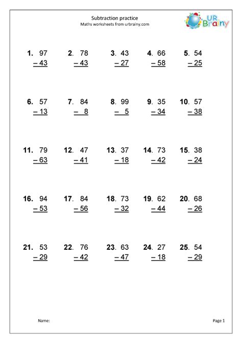 Addition And Subtraction Of Whole Numbers Worksheets