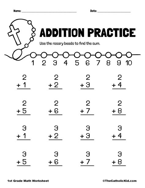 Addition For 1St Grade Worksheets