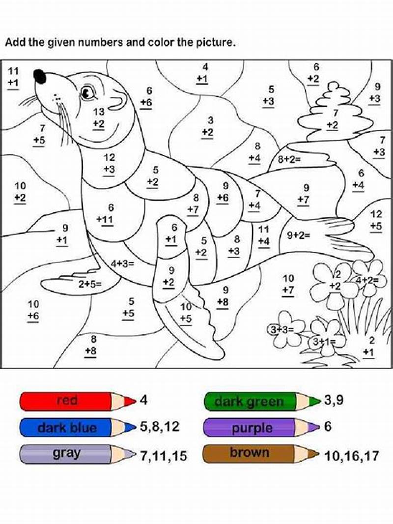 Addition Math Coloring Pages