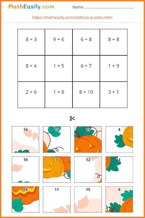 Addition Maths Puzzles For Kids
