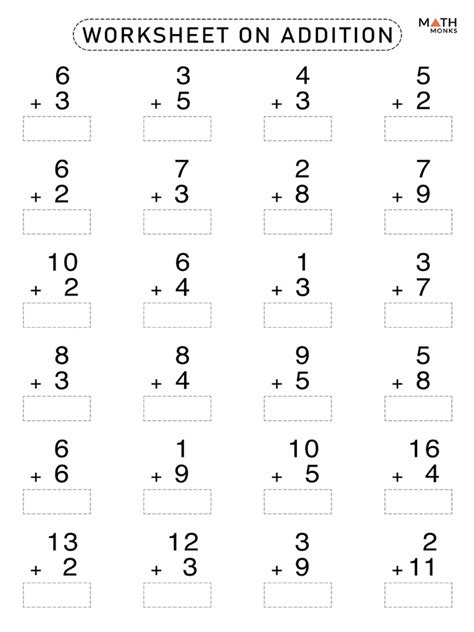 Addition Worksheets For 1St Grade