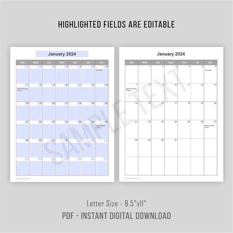 Additional Resources for Printable Monthly Calendars