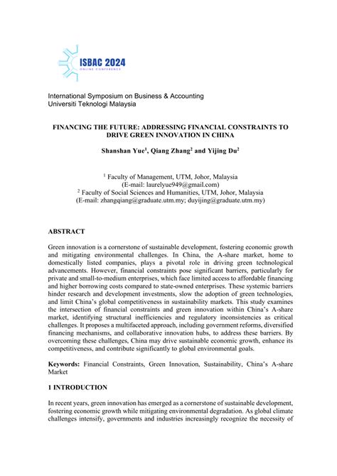 Addressing Financial Constraints