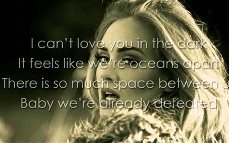 Adele Love In The Dark Lyrics