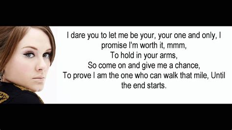 Adele one and only lyrics