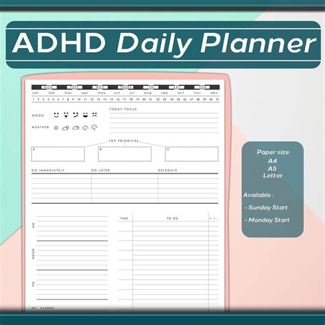 Adhd Printable Planner
