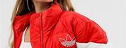 Adidas Red Cropped Jacket