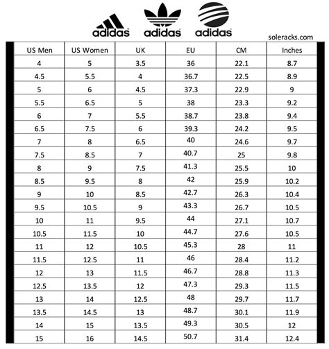 Adidas Size Chart Men