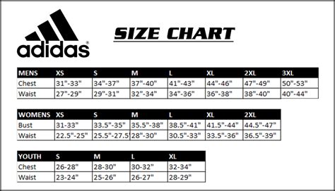 Adidas Sweats Size Chart