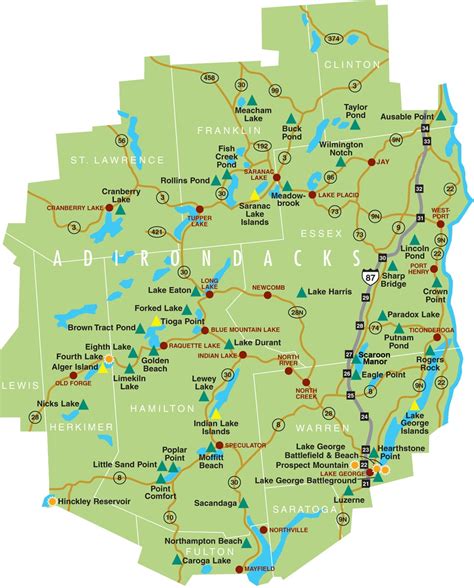 Adirondacks New York Map