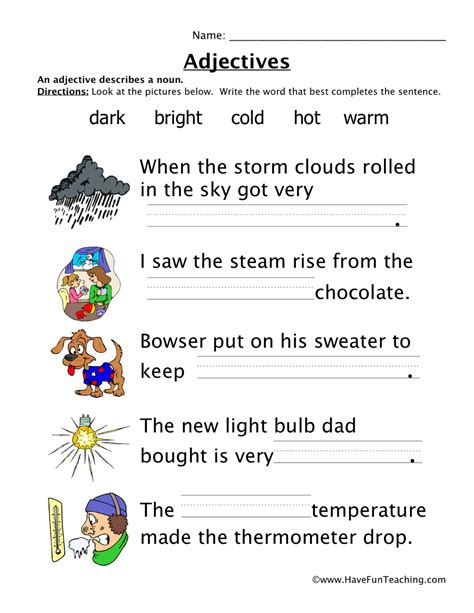 Adjectives Worksheet Have Fun Teaching