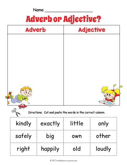 Adjectives And Adverbs Worksheets