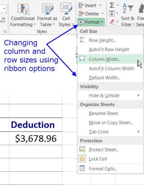 Adjust Column Widths and Row Heights
