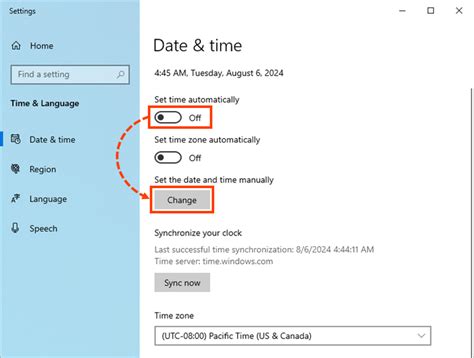 Adjust the System Date &amp; Time
