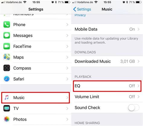 Adjusting iPhone Equalizer Settings