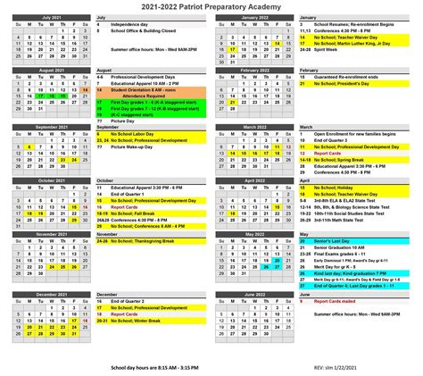 Adler Academic Calendar