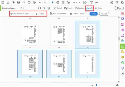 Adobe Acrobat Reader Split Document Tool