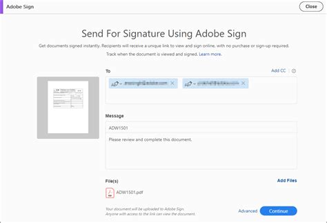 Adobe Acrobat Sign: Interface