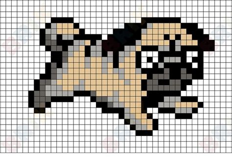 Adorable Easy Pug Pixel Art