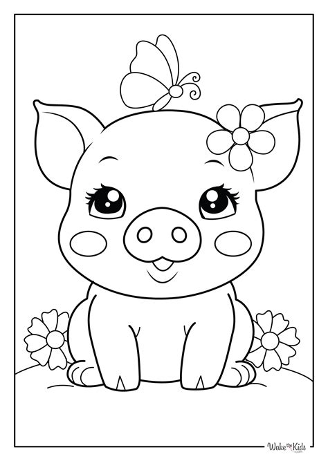 Adorable Pig Coloring Pages