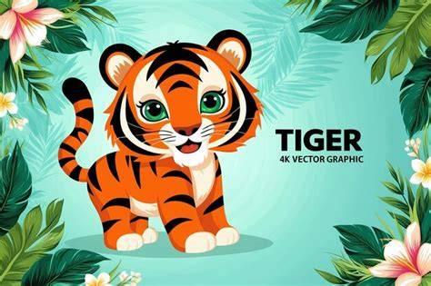 Adorable Vector Tiger