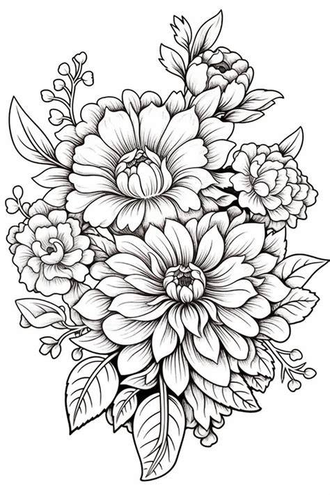 Adult Coloring Pages Flowers