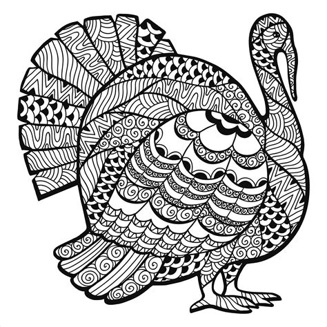 Adult Coloring Pages Thanksgiving Picture