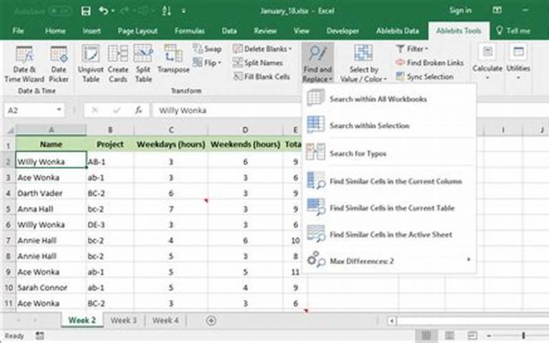 Advanced Options For Replace Function In Excel