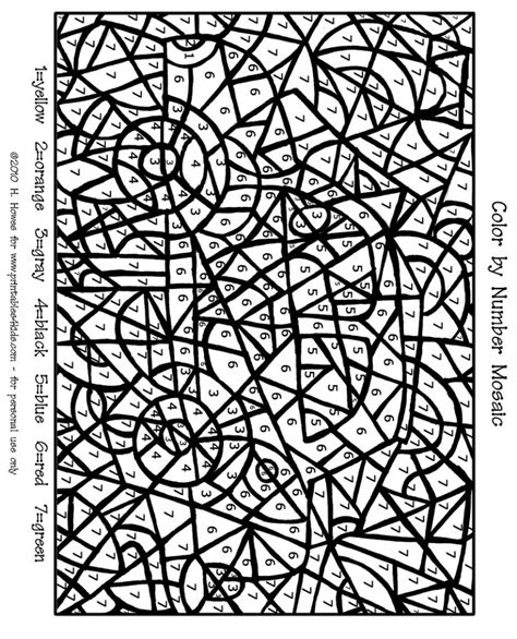 Advanced Color By Number Free Printables